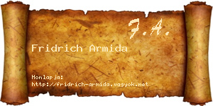 Fridrich Armida névjegykártya